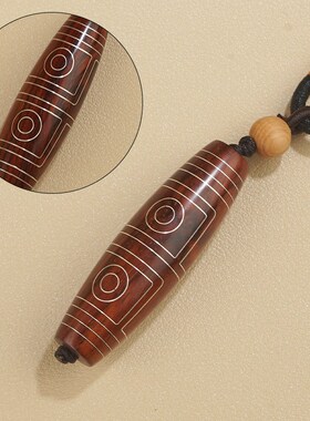 小叶紫檀木镶银藏式一到九眼天珠吊坠挂件挂饰镶嵌配饰品定制