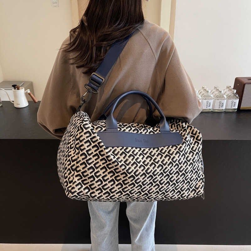 旅行包包女帆布手提包大容量行李包轻便旅游收纳袋待产时尚健身包,淘宝优惠券,粉丝福利购,淘宝优惠卷