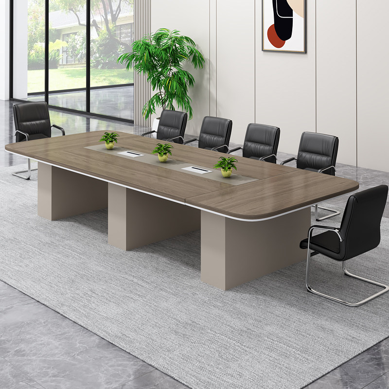 会议室桌子大型椭圆形会议桌长桌工作台loft办公室桌椅组合阅览桌