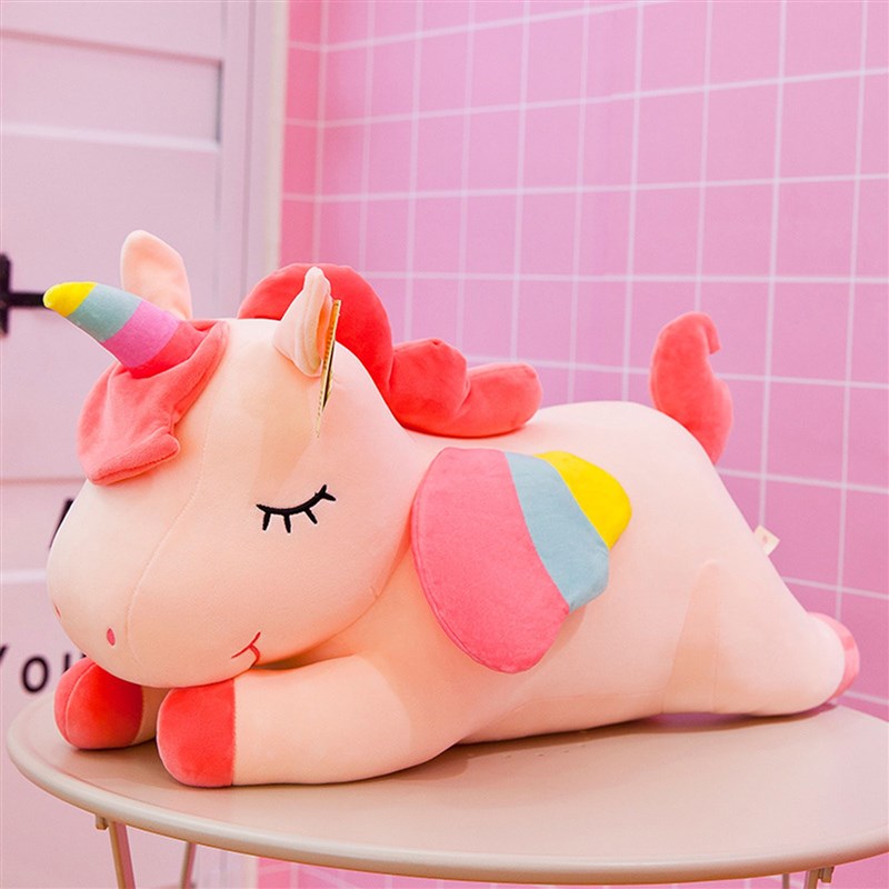 极速Unicorn Stuffed Animal Cute Unicorn Plush Toy Doll Birth - 图0