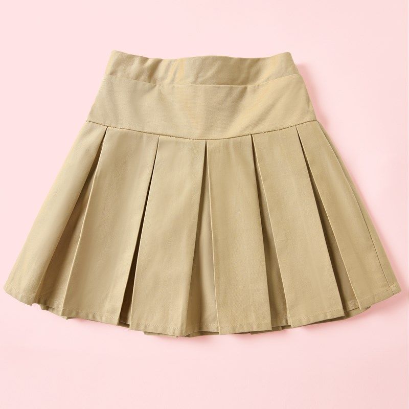 女童卡其色校服裙子儿童半身裙百褶裙大童小学生秋冬米色短裙裤裙,淘宝优惠券,粉丝福利购,淘宝优惠卷