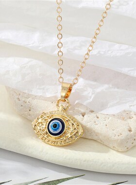 小众高货1Pcs Punk Sun Evil Eye Necklace For Women Men Gift V