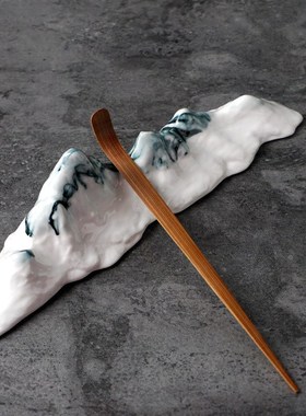 景德镇新中式手工假笔架笔搁假山书房装饰品茶具摆件毛笔架镇纸