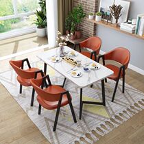 Nordic table dining chairs combined modern minimalist small family-type home Q with rectangular dining table