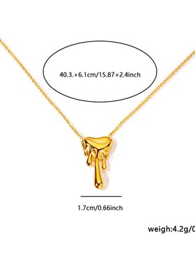 时尚轻奢高级爱心融化金属t项链不锈钢小众百搭冷淡风耳环耳饰