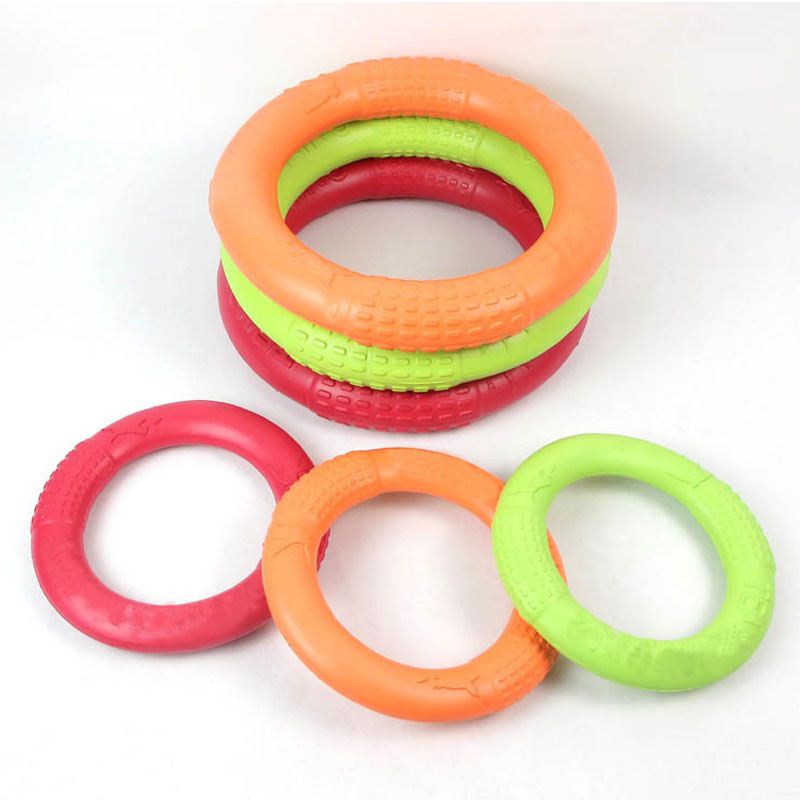 Dog Toys Pet Fklying Dink Trsining Ring Puller Aati-Bite Flo - 图3