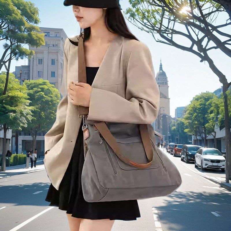 斜挎包女2024新款百搭手提大容量女包帆布包女休闲单肩包女士包包,淘宝优惠券,粉丝福利购,淘宝优惠卷