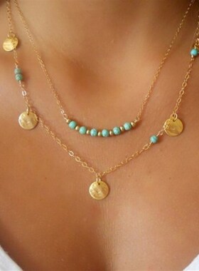 小众高货women neckl new casual pendants gold chain collars c