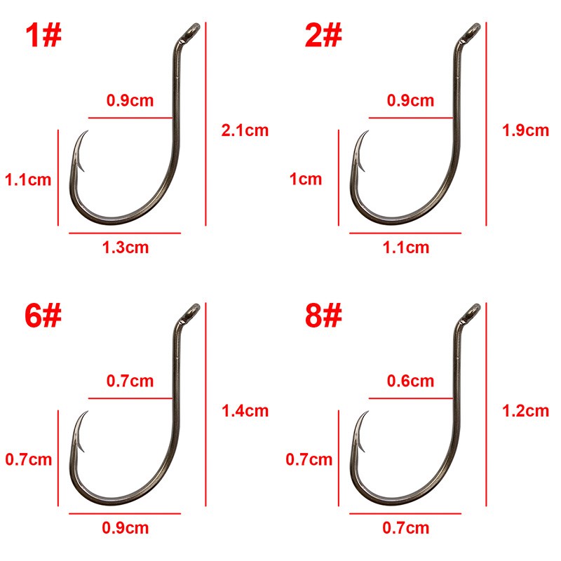 100pcs 8299 High Carbon Steel Fishing Hooks Octopus Beak Bai-图0