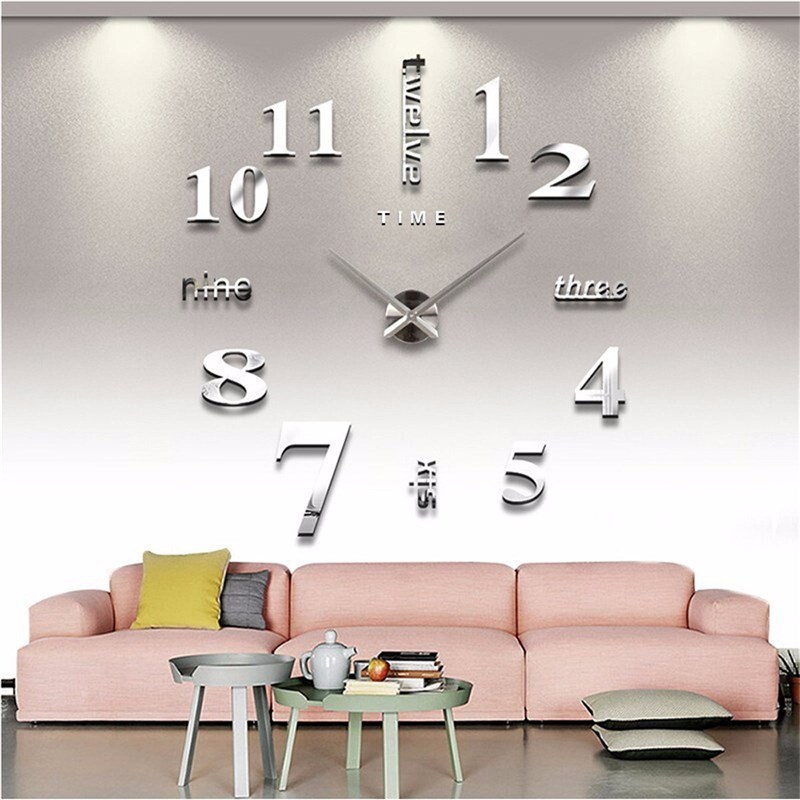 Mirror Clock Horloge Home-Decor Living-Room Creative Acrylic - 图1