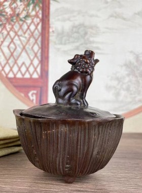 农村收来莲子朝天孔炉旧货合金铜莲花香薰古董老货铜器铜印章摆件