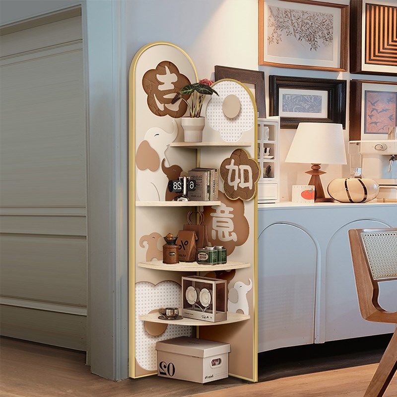 大象客厅转角装饰摆件夹缝多层置物架卧室角落拐角收纳柜画三角柜,淘宝优惠券,粉丝福利购,淘宝优惠卷