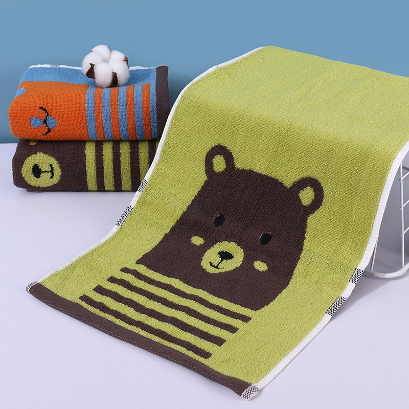 推荐Cotton yarn-dyed jacquard child towel Cartoon thickened-图0