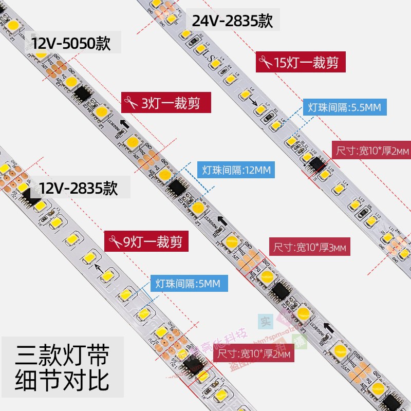 推荐12v/24V单色流星流水跑马追光灯带婚庆广告招牌高楼轮廓氛围 - 图1