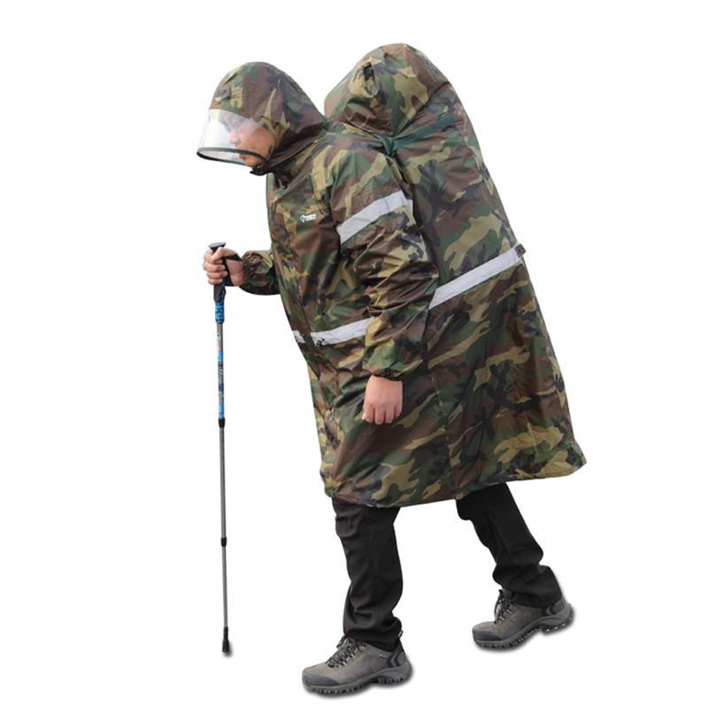 推荐Outdoor Raincoat Backpack Cover One-piece Raincoat Ponch - 图1