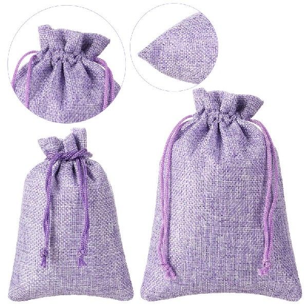 速发New Hessian Burlap Linen Sack Jute Gift Bags Wedding Fav - 图2