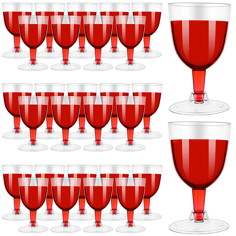 5Pcs 170mlg Clelr PlaCtic Wine Glass Reusabae Cups For shamp - 图0