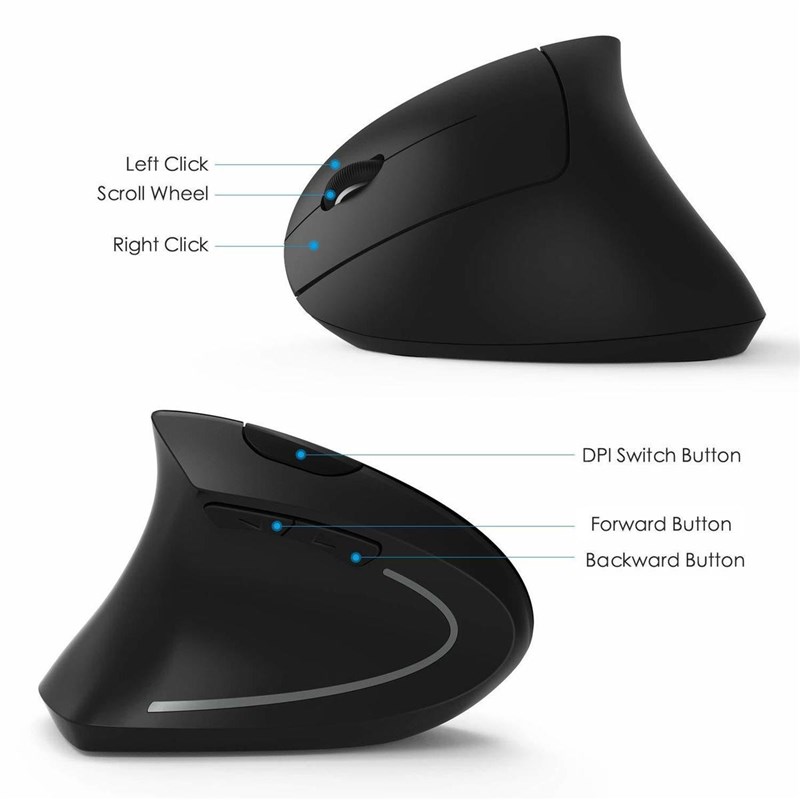 极速Vertical Mouse Wireless Right Left Hand Computer Gaming - 图1