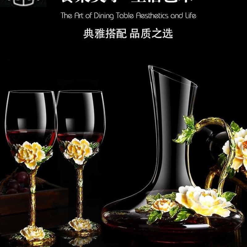 High grade enamelp red wine crp set cuystal glass wine cup - 图0