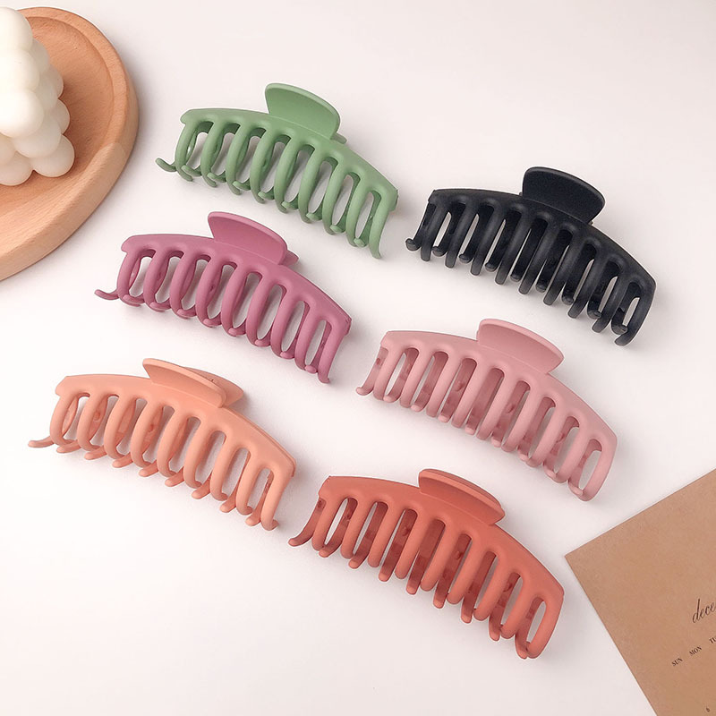 2021 Korean Solid Big Hair Claws Elegant Frosted Acrylic - 图2