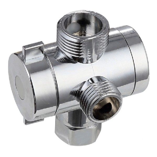 推荐ABS Chrome 3 Way Diverter Hose Fitting T Shape Adapter-图0