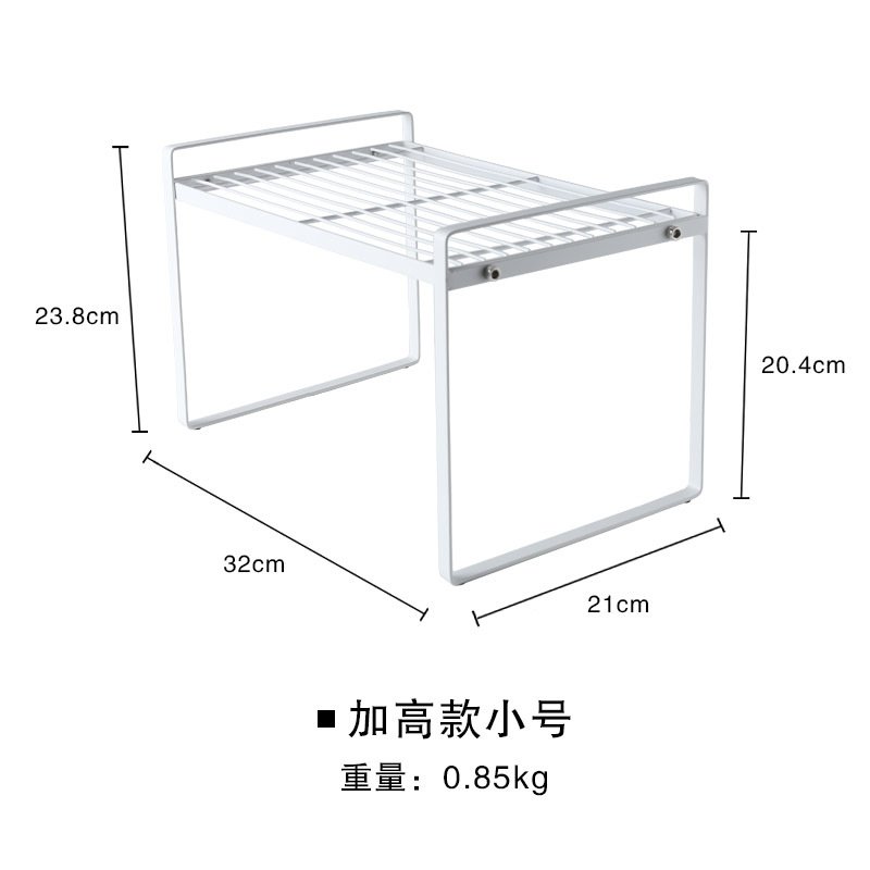 厨房台面铁艺分层置物架整体橱柜内隔层分隔板单层W锅架桌面置物 - 图0