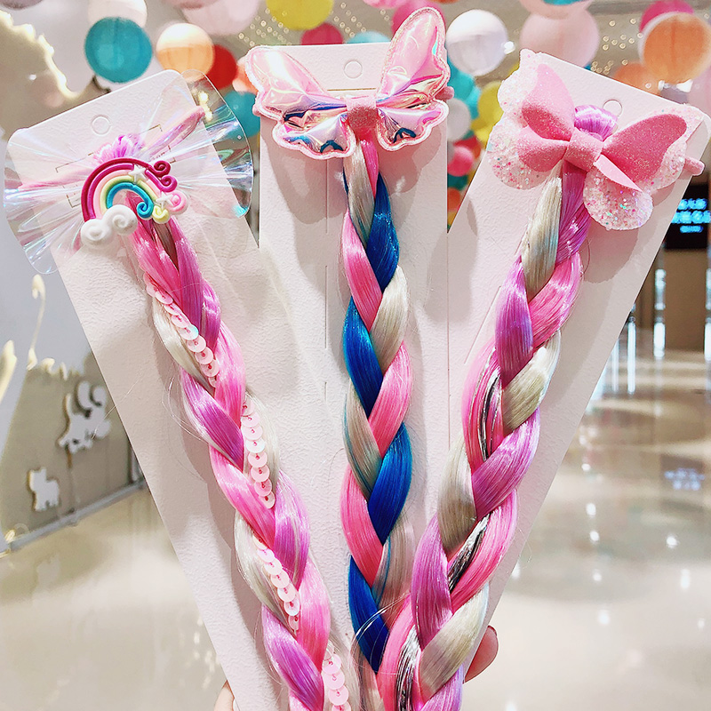 推荐Cartoon Bow Rubber Bands Girls Rainbow Colorful Braid He - 图3