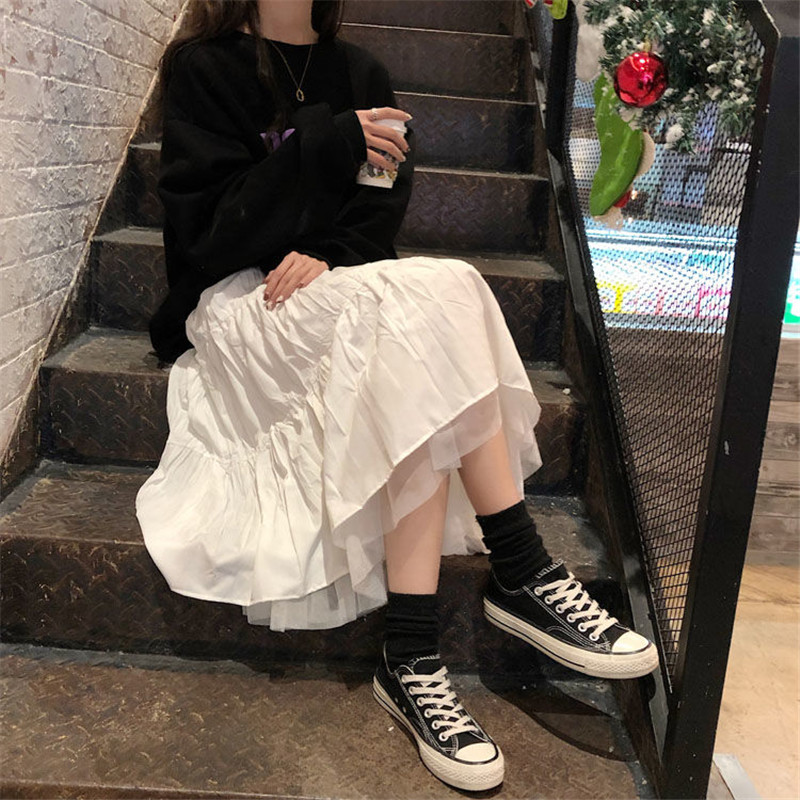 推荐Long Tulle Midi Skirts Womens 2020 Autumn Elastic High W - 图2