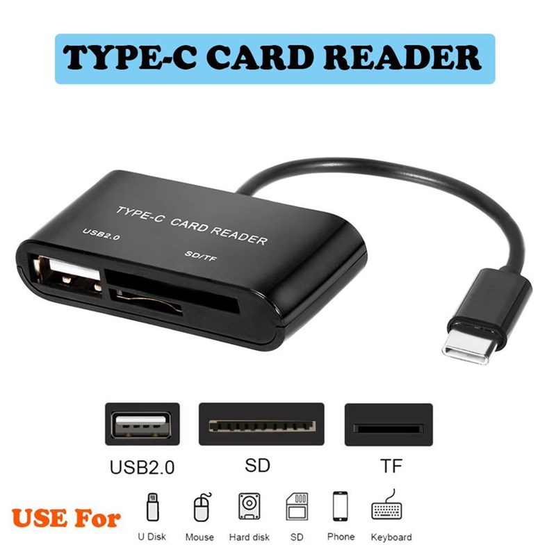 Male female USB 2.0 Type C Micro SD Card Reader Adapter OTG - 图0