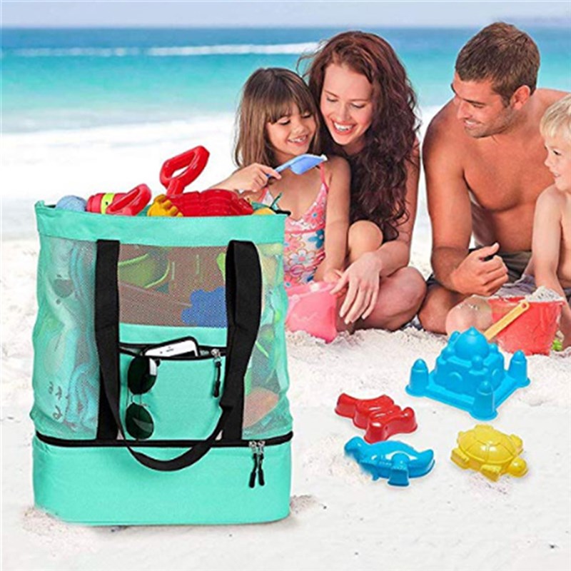 推荐Portable Insulation Lunch Bag Picnic Net Beach Handbag-图0