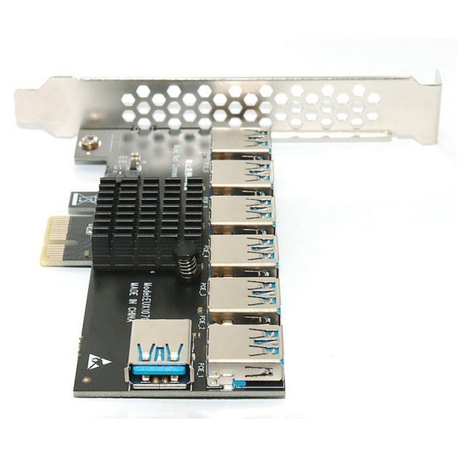 SSU PCIE 1 tio 7 USB 30 Slot PCIE PCI Express Riser Card 1X-图1