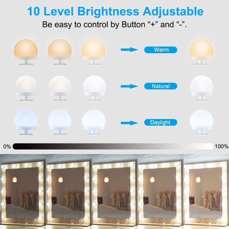 网红LED Light Makeup Mirror Bulbs Vanity Lights USB 12V Bath - 图2