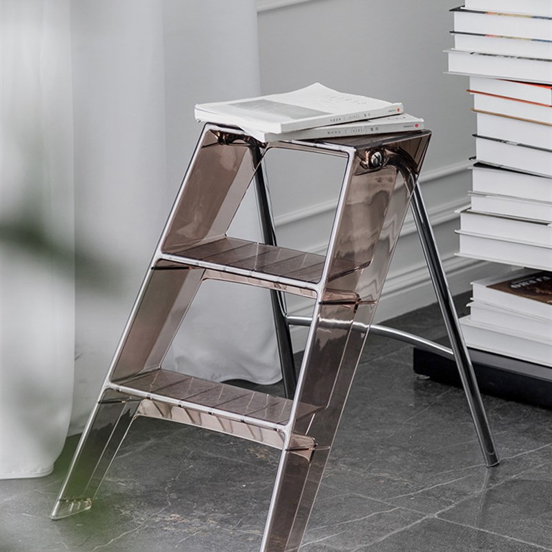 推荐Household Ladder Transparent Acrylic Portable Folding La - 图1