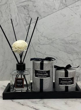 卫生间软装搭配套装样板房陶瓷卫浴展厅样板间装饰品托盘组合摆件