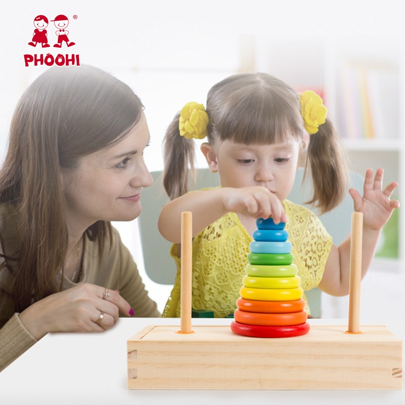 Hanoi Tower Kids Educational  Wooden Early Learning Classic - 图1