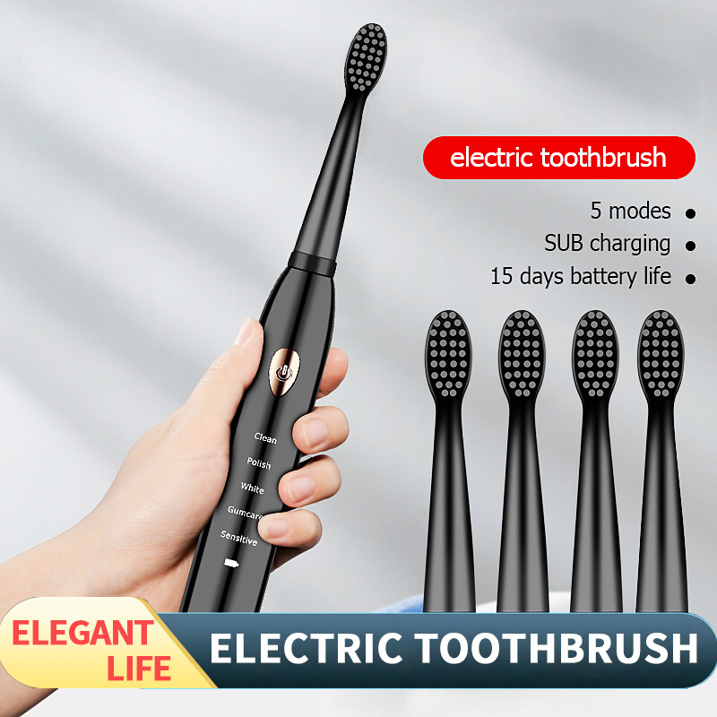 Electridc doothbrush for Adults 4 Brush HeaTs Eletcric Tooth - 图0