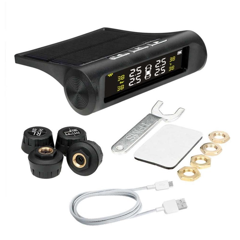 速发Solar TPMS Car Tyre Tire Pressure Monitor System With 4-图0