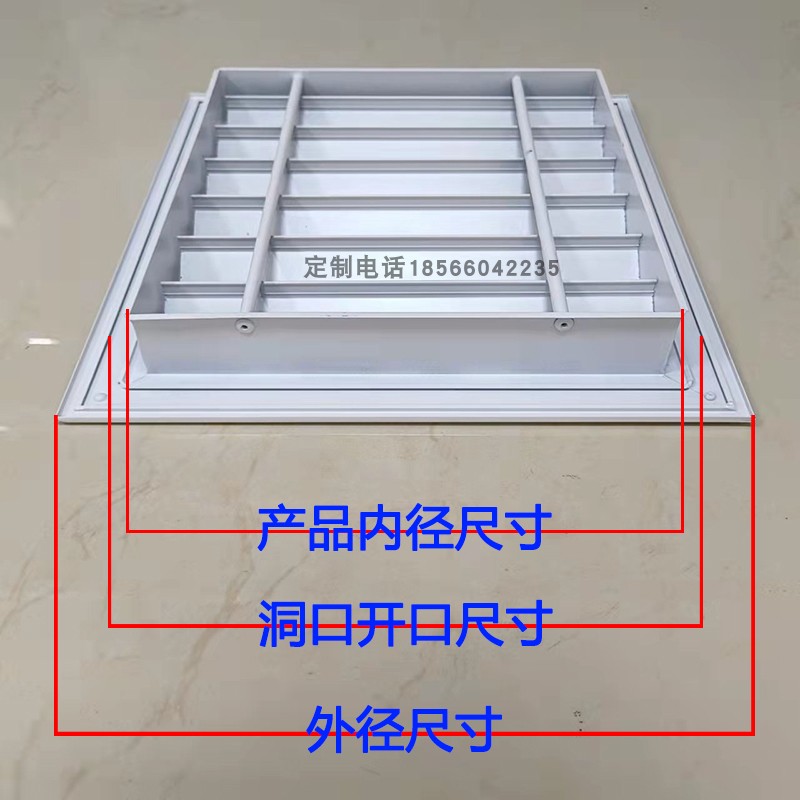 空调格栅铝合金透气百叶窗防雨固定出通风口检修散流器地暖气装饰-图0