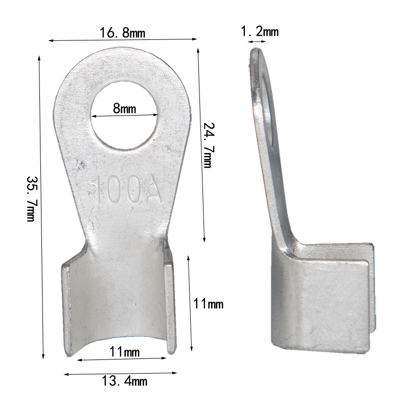 紫铜开口鼻OT-100A/150A/200A线耳80A接线端子200A镀锡接线鼻60A