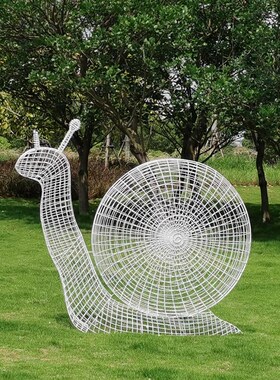 户外公园林不锈钢铁艺大型镂空昆虫抽象蜗牛雕塑广场装饰景观摆件