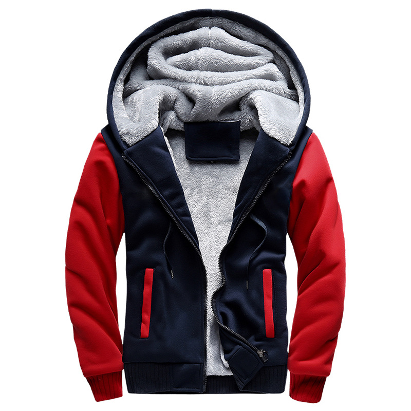 速发Winter Men's Coats Thicken Warm Jackets for Men Fleece C-图3