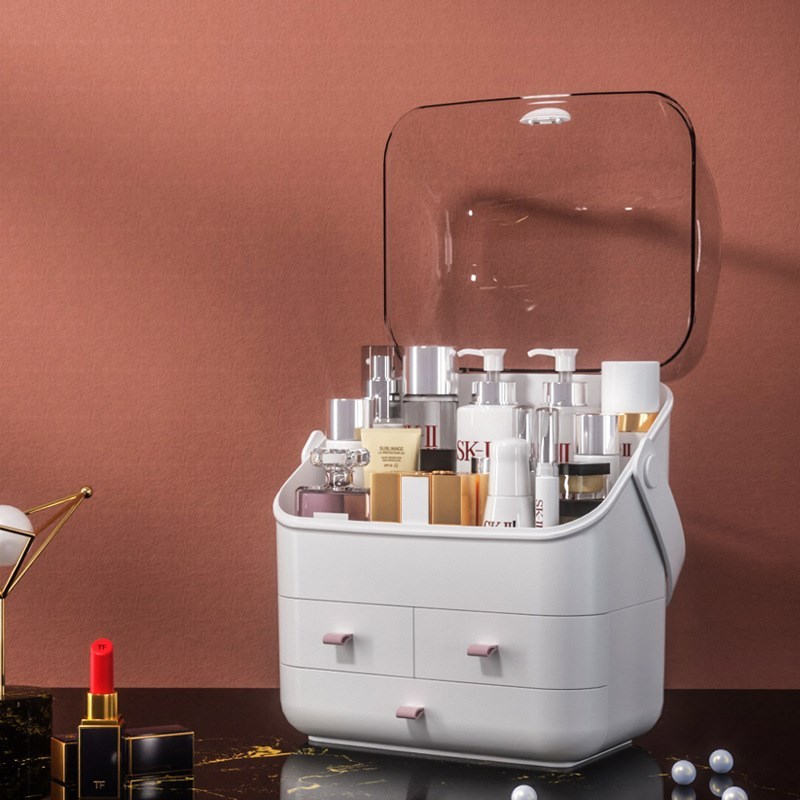 速发Multifunctional Transparent Makeup Vanity Box Portable D - 图2