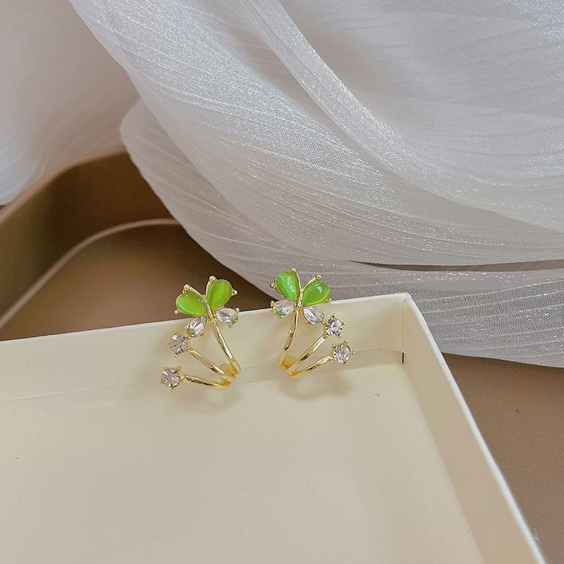 新品Fashion Earrings Ginkgo ear thread Bamboo petal ear buck - 图1