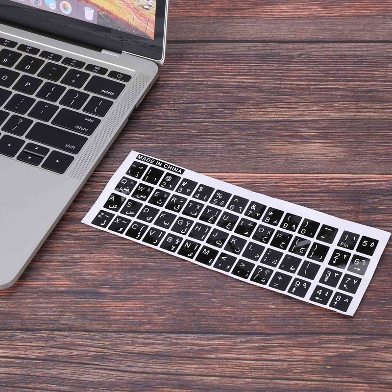 推荐3X White Letters Arabic English Keyboard Sticker Decal B - 图0