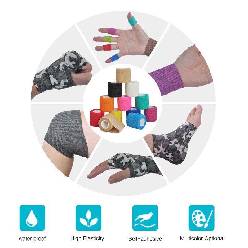 极速1Roll 2.5/5/10cm*4.5m Gauze Bandage Self-adhesive Breath-图2