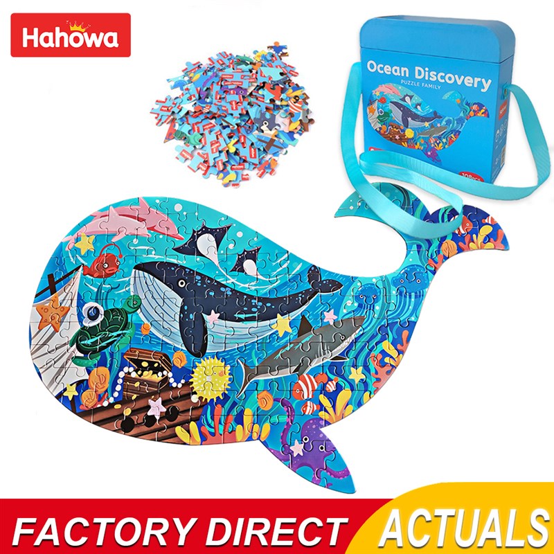 极速Hahowa Animal Puzzle Toys For Kids Unique Shapes Jigsaw-图0