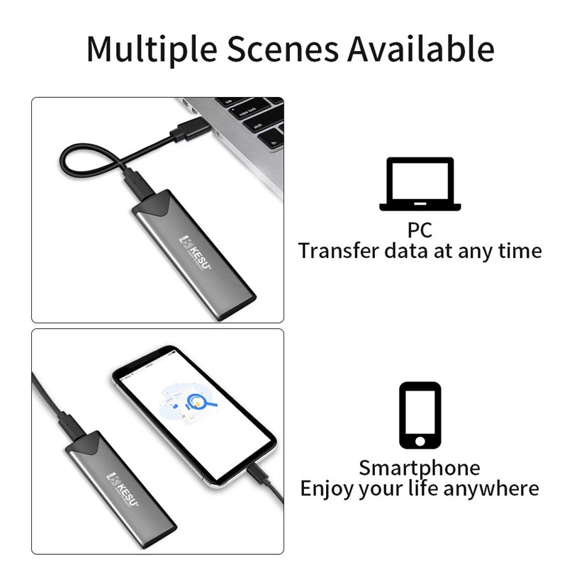 推荐KESU PCIE M.2 NVME SSD Caddy M Key Type C USB 3.1 SSD Ca-图2