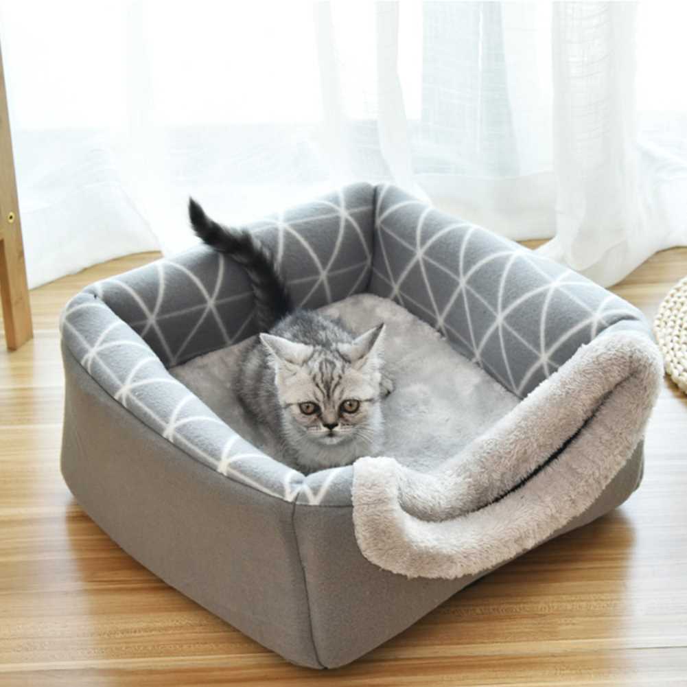 Sont Pet Bed Kefnel rDog Cat Winter Warm Sleeping RestiNg ne - 图0