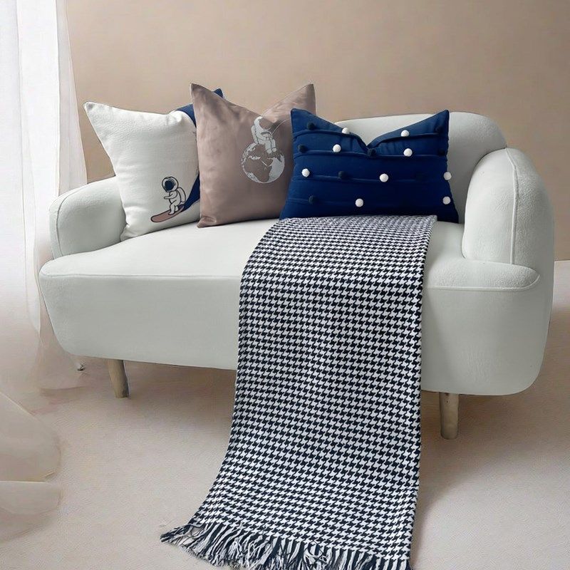 现代简约儿童房床品抱枕样板间蓝色面料定制抱枕床头靠垫沙发搭毯,淘宝优惠券,粉丝福利购,淘宝优惠卷