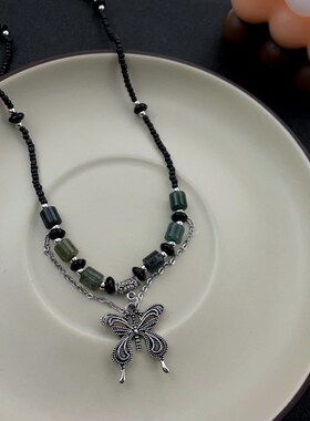 民族风复古蝴蝶项链女新中式小众高级感时尚气P质简约百搭锁骨链